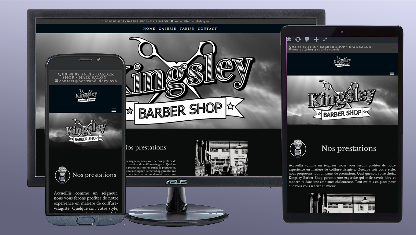 Portfolio site internet barbier Kingsley